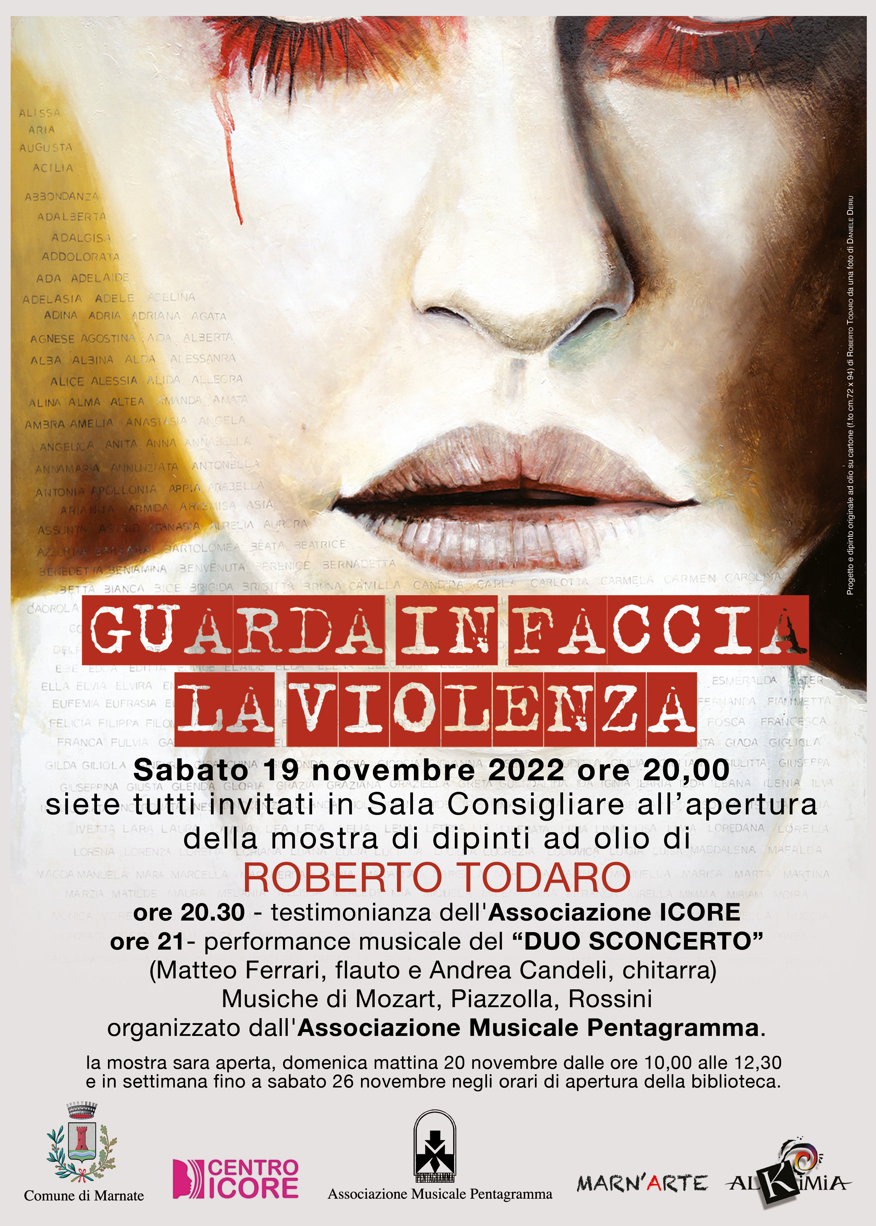 Guarda in faccia la violenza mostra di Roberto Todaro