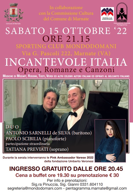 Incantevole Italia Opera, romanze e canzoni