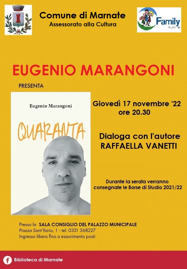 Presentazione libro "Quaranta" di Eugenio Marangoni