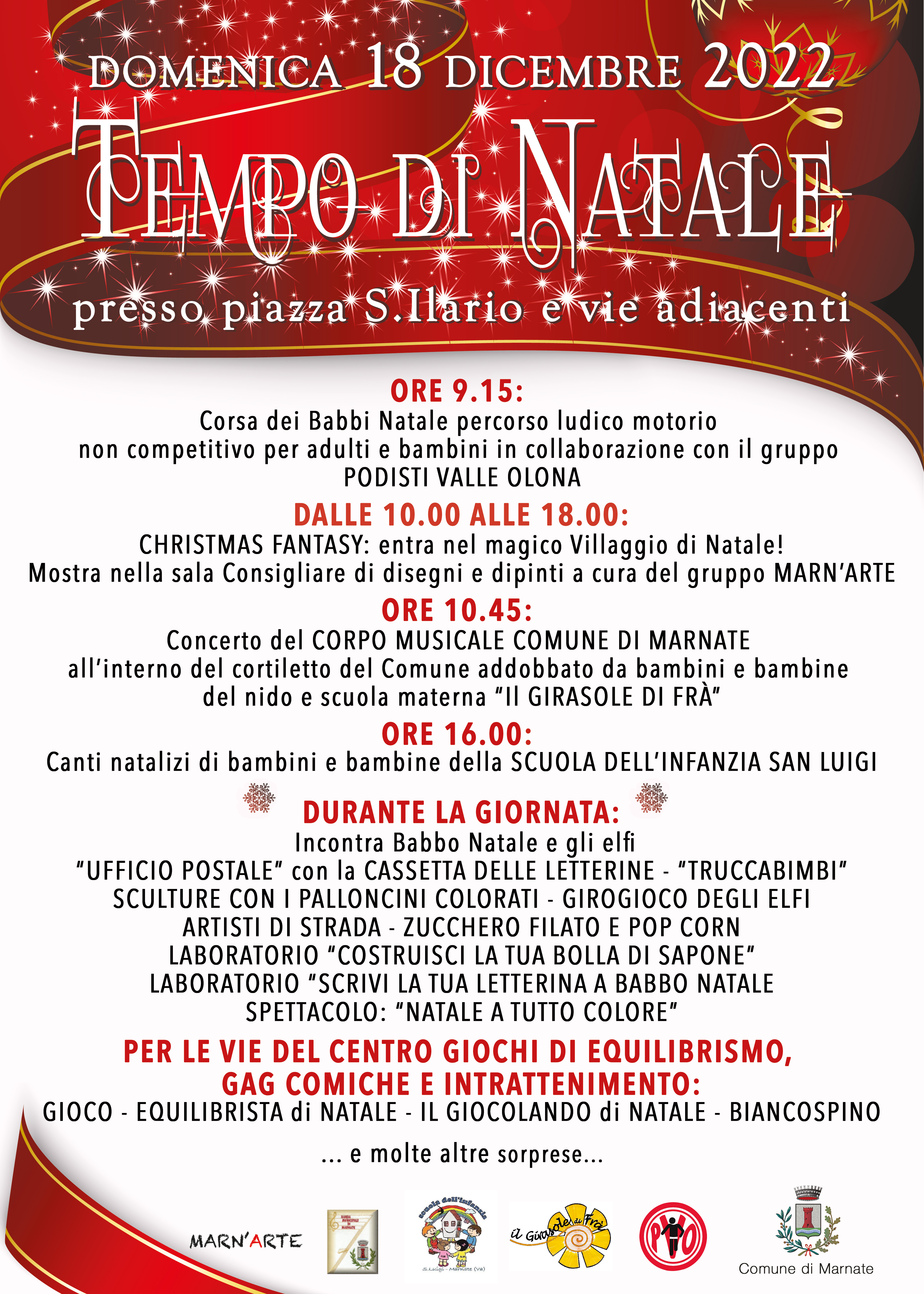 Tempo di Natale e Corsa dei Babbi Natale 