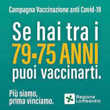Campagna vaccinale Covid 19: prenotazione per la fascia d'età 79-75 anni